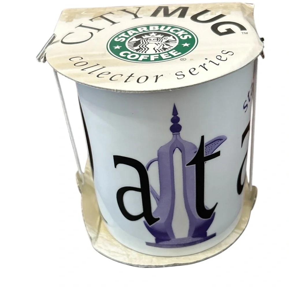 Starbucks City Mug Qatar New In Box 16oz Purple White 2002 Collector Series